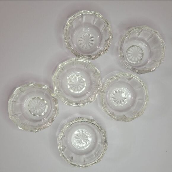 Open Salt Cellar Dip Vintage Antique Crystal Glass Lot of 6 Deep Cut - Picture 3 of 6